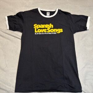 Fruit of the Loom Black Tee with Yellow Text